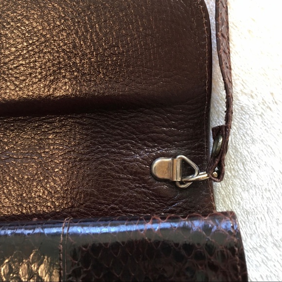 Vintage Faux Snakeskin Brown Purse - Picture 4 of 15